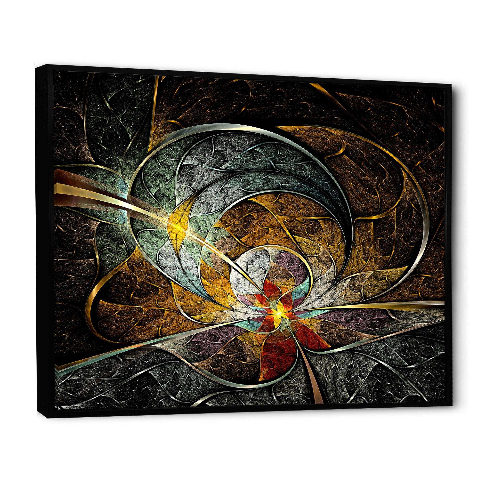 Symmetrical Yellow Digital Art Flower