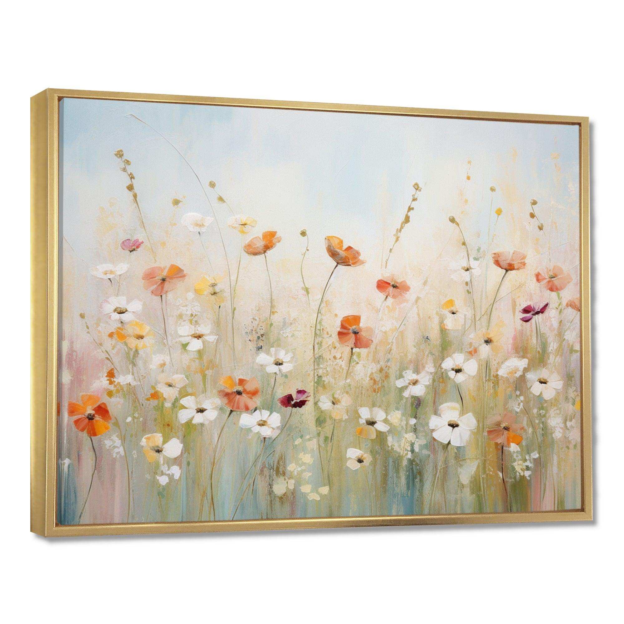 Meadow Contemporary Wildflowers - Landscapes Canvas Wall Art