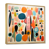 Pink Mid Century Playful Patterns II - Abstract Canvas Wall Art