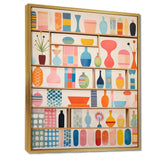 Pink Mid Century Playful Patterns IV - Abstract Canvas Wall Art