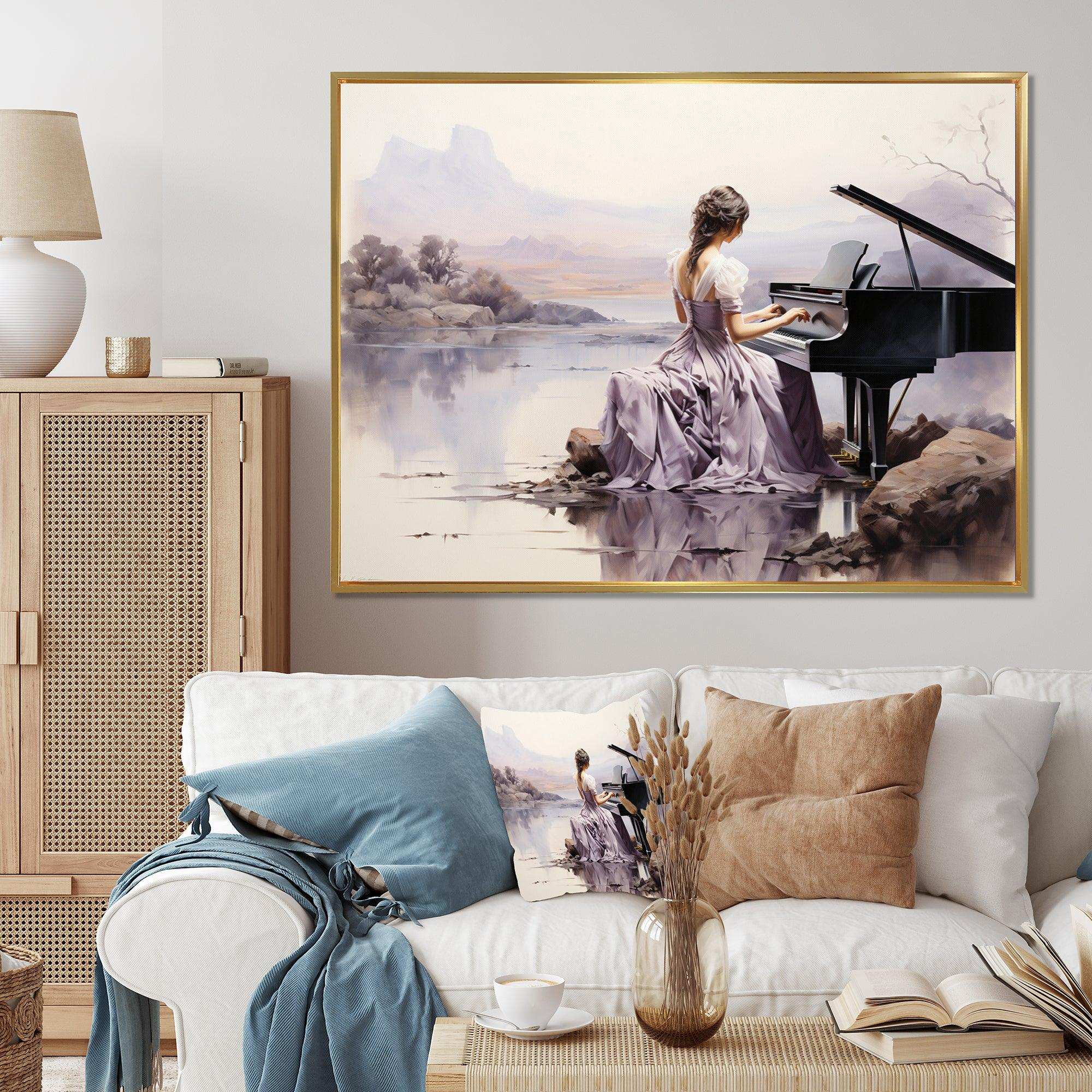 Grey Purple Music Melodic Harmony - Music Canvas Wall Art