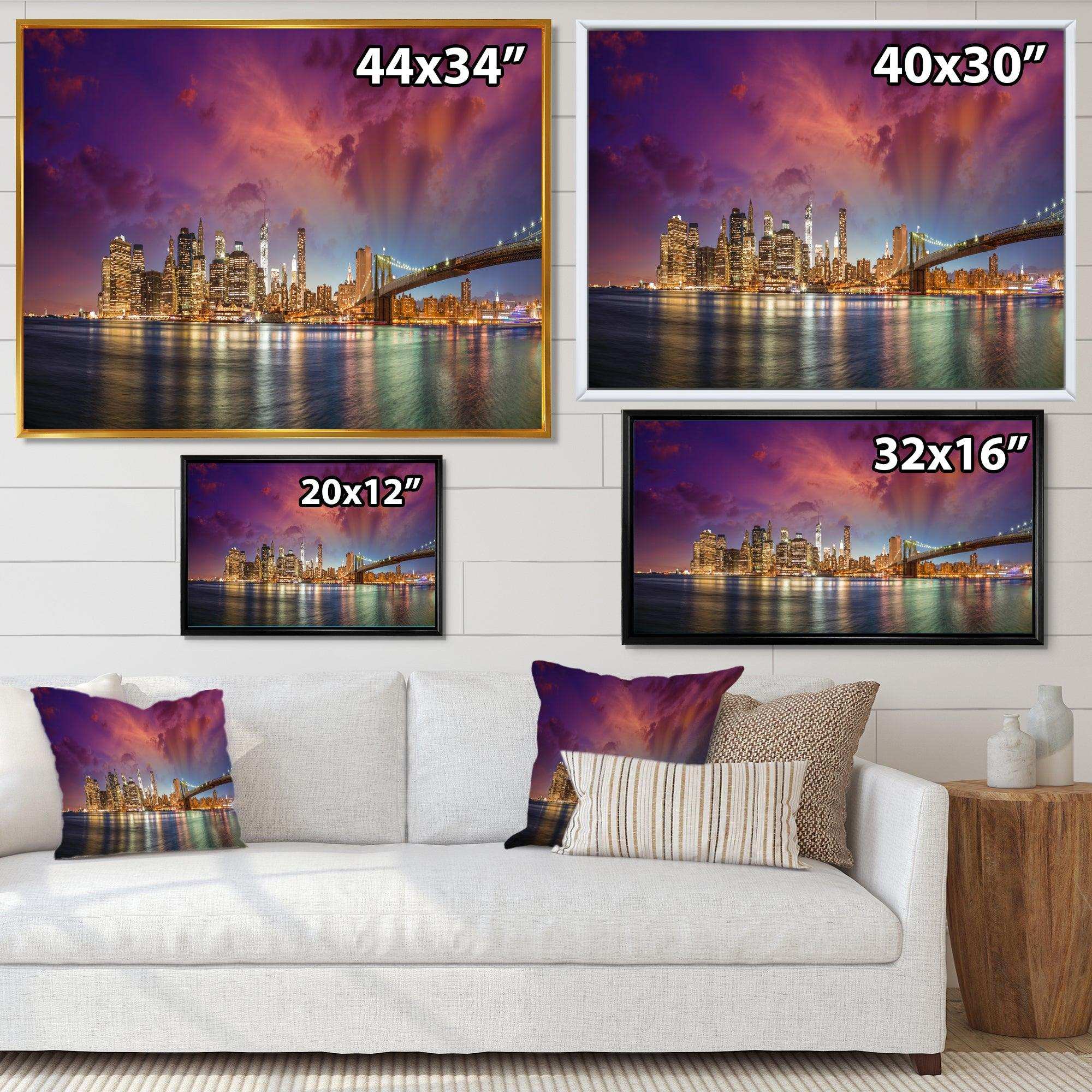 New York City Manhattan Skyline Red