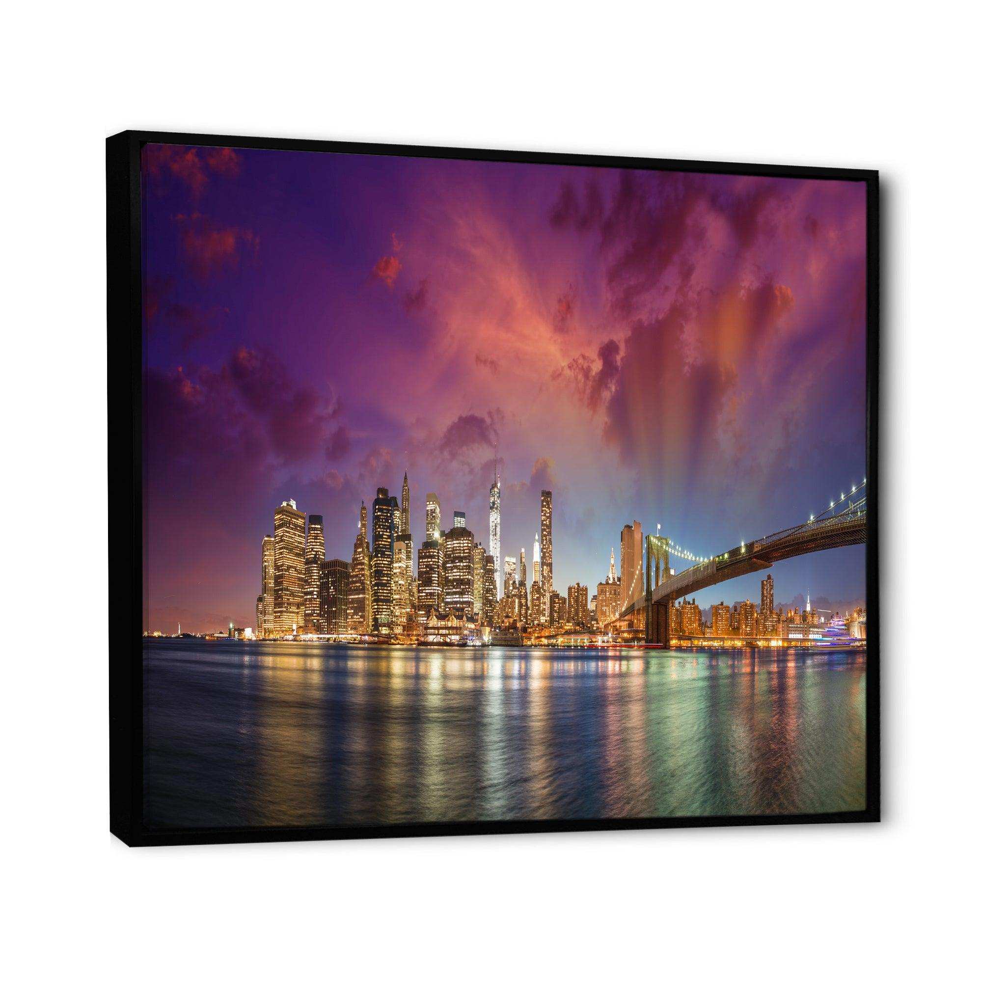 New York City Manhattan Skyline Red