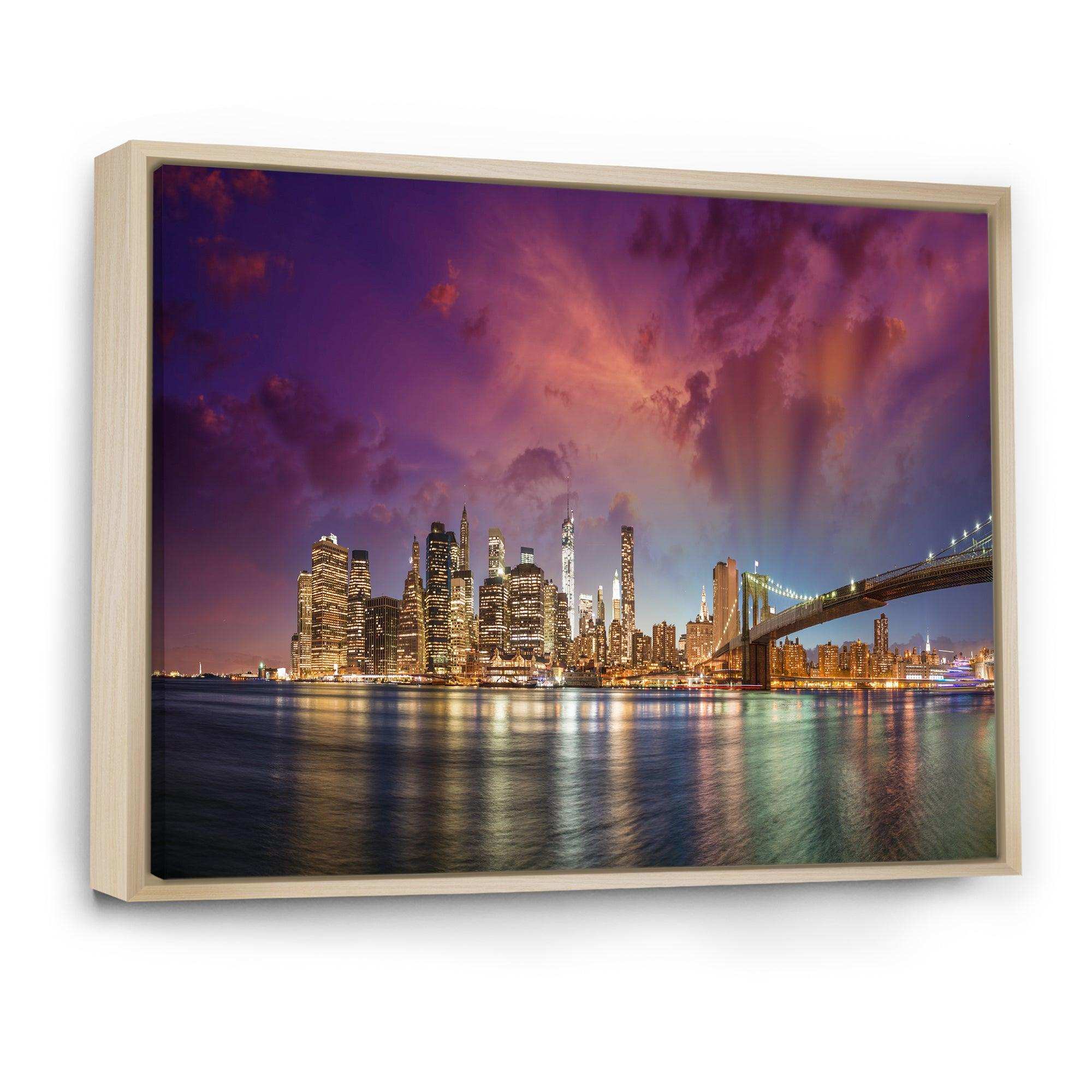 New York City Manhattan Skyline Red