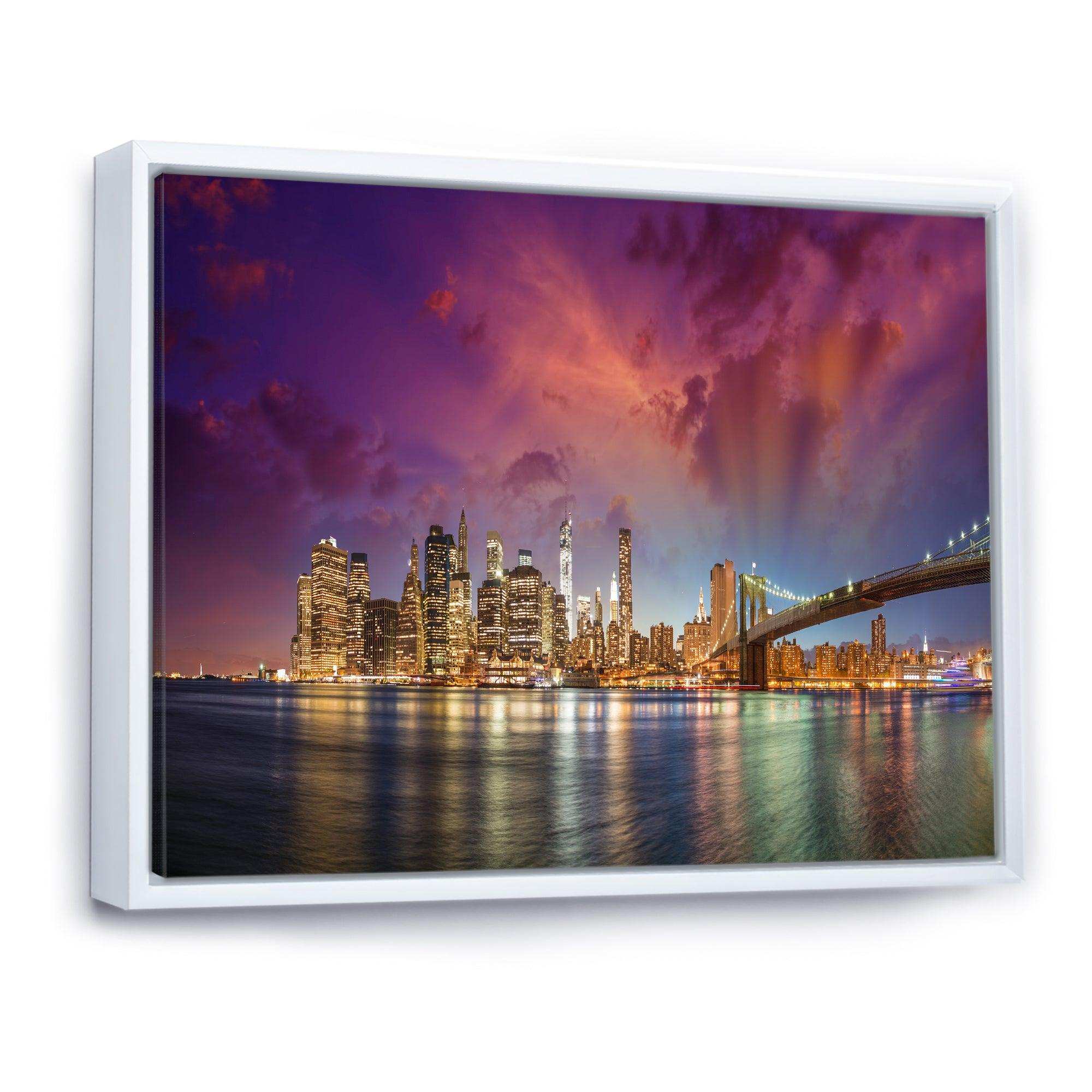 New York City Manhattan Skyline Red