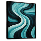 Turquoise Black Opt Art In - Abstract Canvas Wall Art