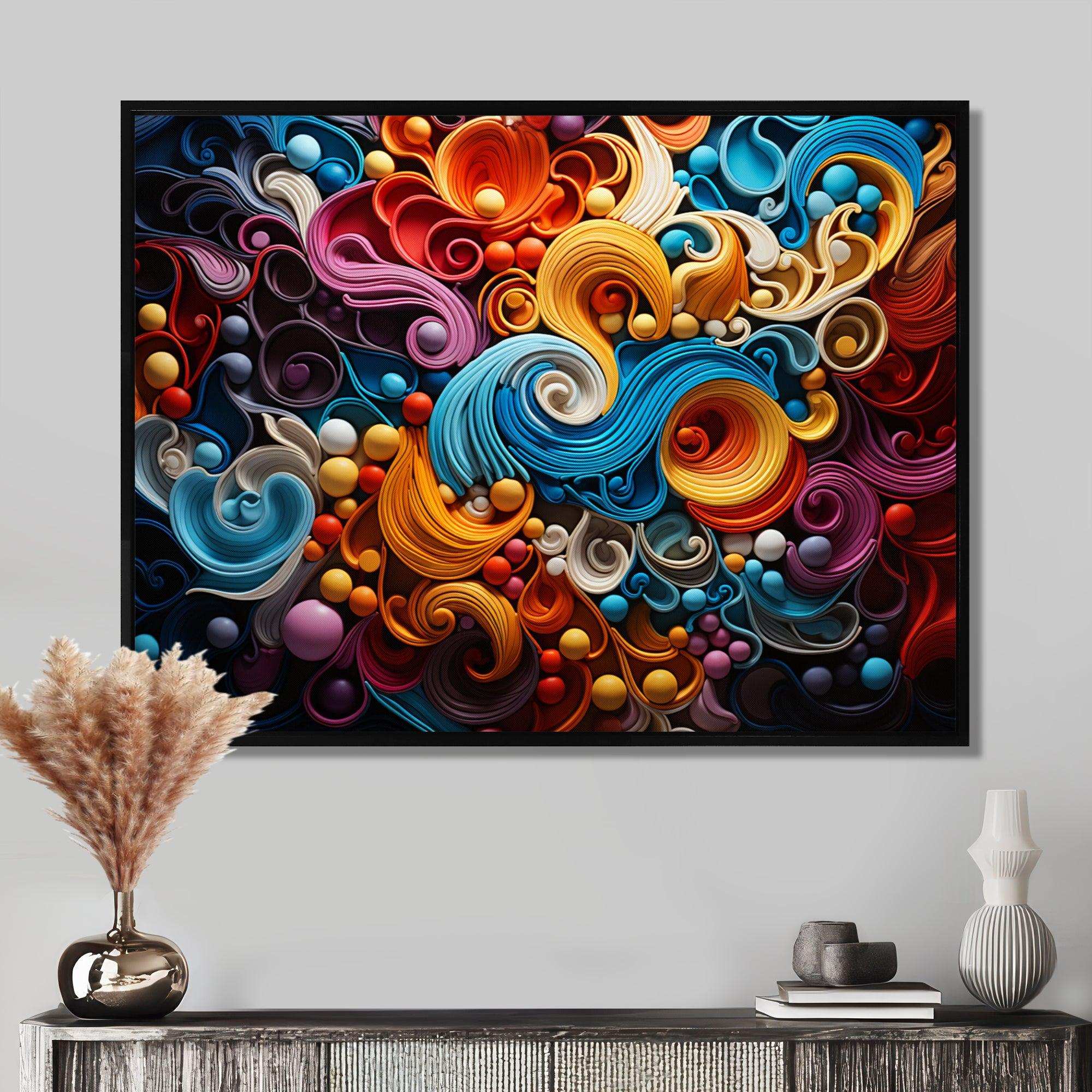 Opt Art Vibrant Illusions I - Abstract Canvas Wall Art