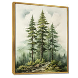Green Pine Tree Eternal Guardians II - Floral Canvas Wall Art