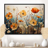 Orange Seasonal Flowers Seasonal Collage II - Floral Canvas Wall Art