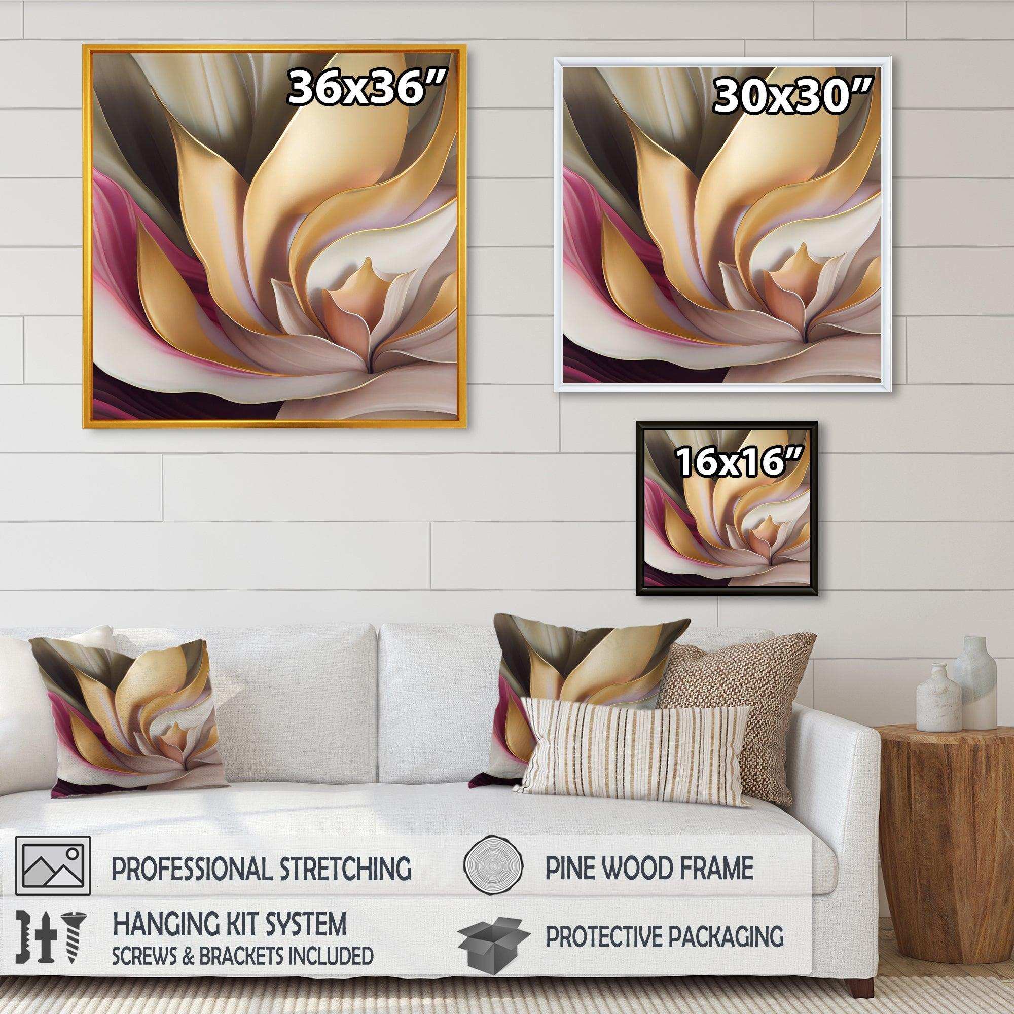 Minimal Liquid Gold And Taupe Waves V