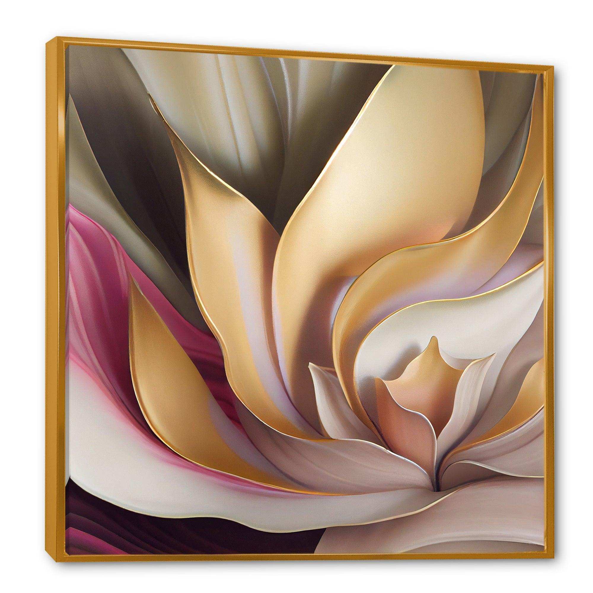 Minimal Liquid Gold And Taupe Waves V