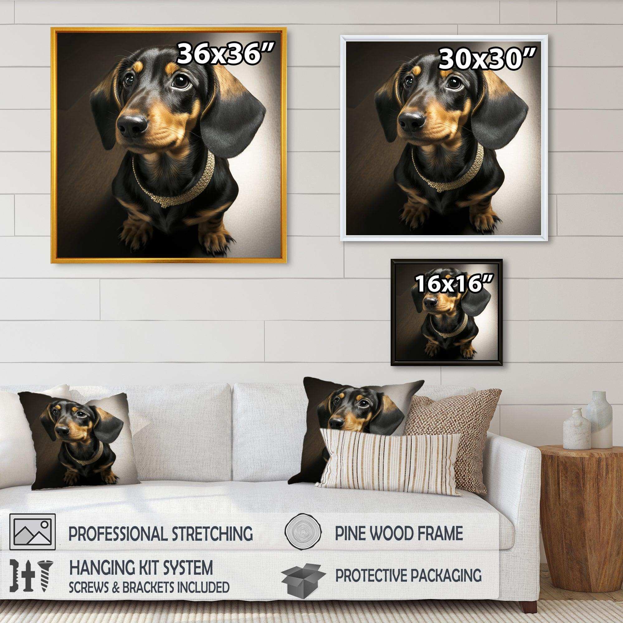 Portrait Of A Black Glam Dachshund I