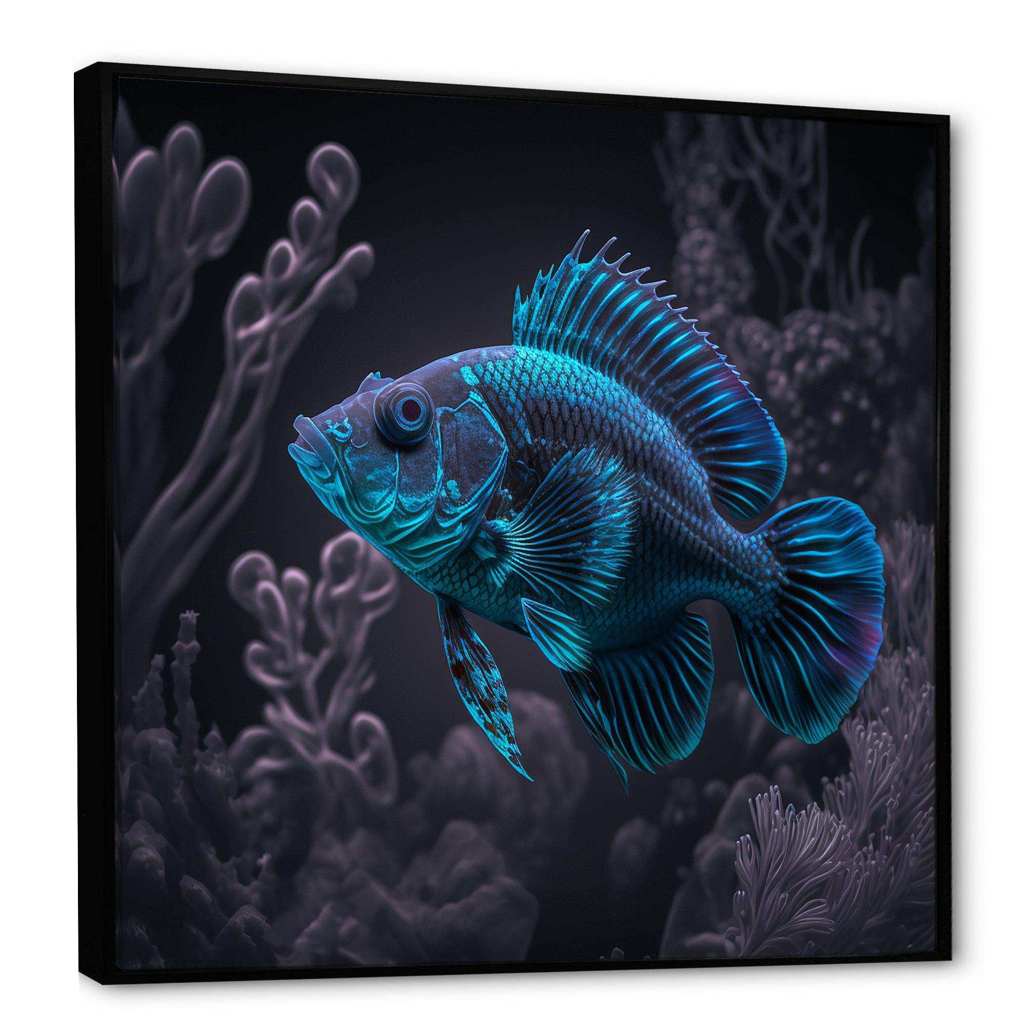 Mysterious Tropical Blue Fish In Tones Of Blue I