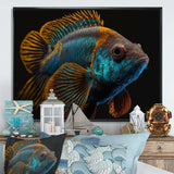 Tropical Blue Fish In Shades Of Blue And Orange IV