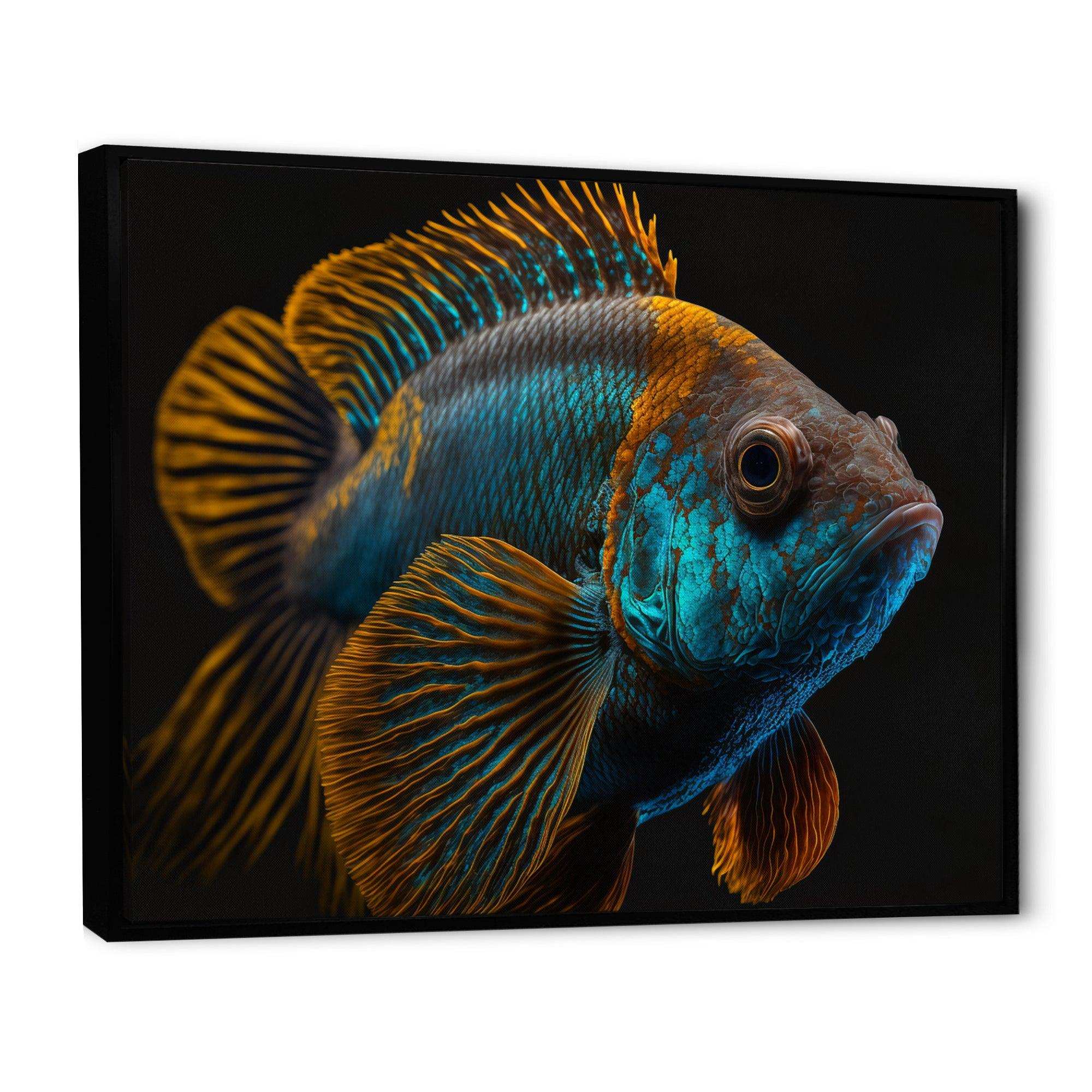 Tropical Blue Fish In Shades Of Blue And Orange IV