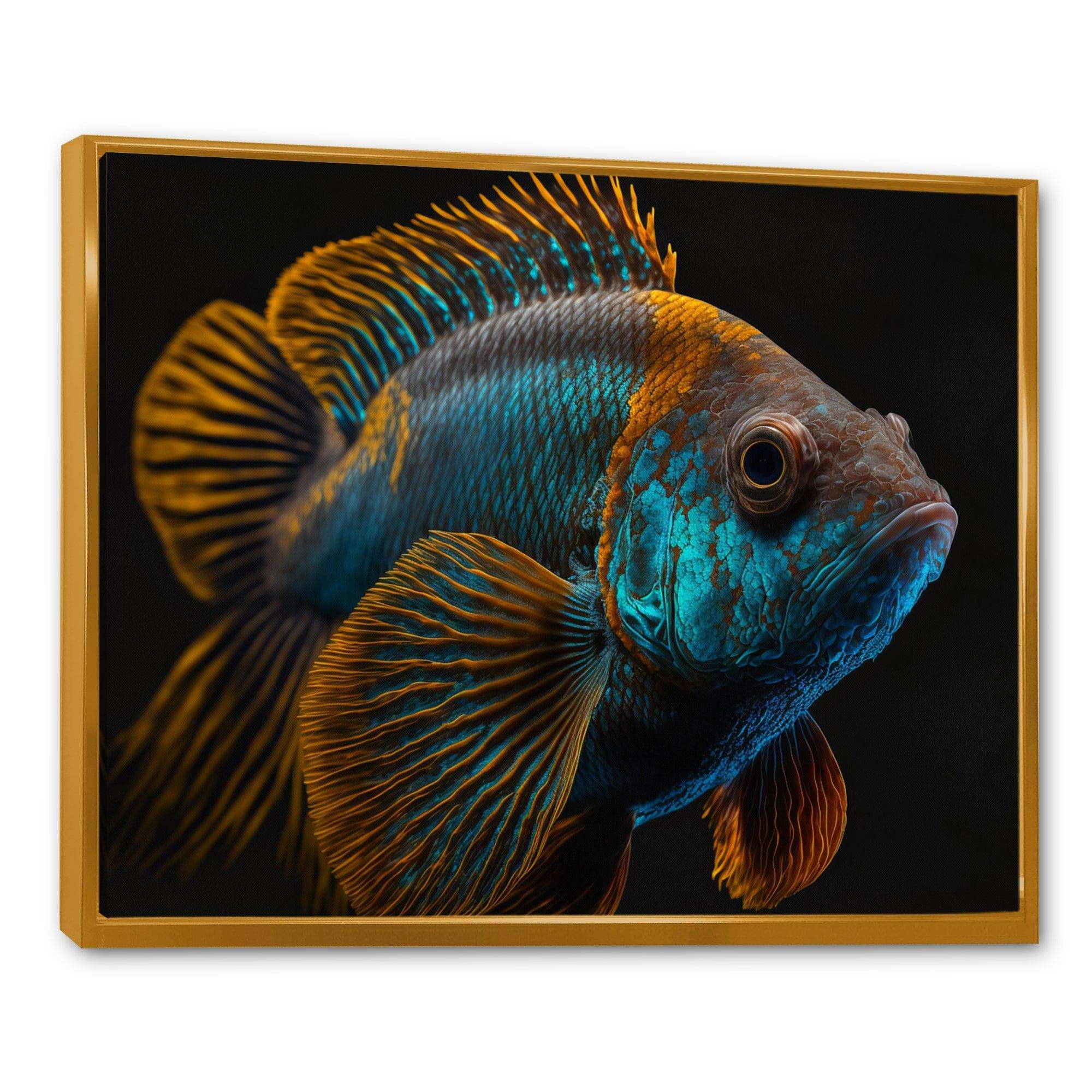 Tropical Blue Fish In Shades Of Blue And Orange IV
