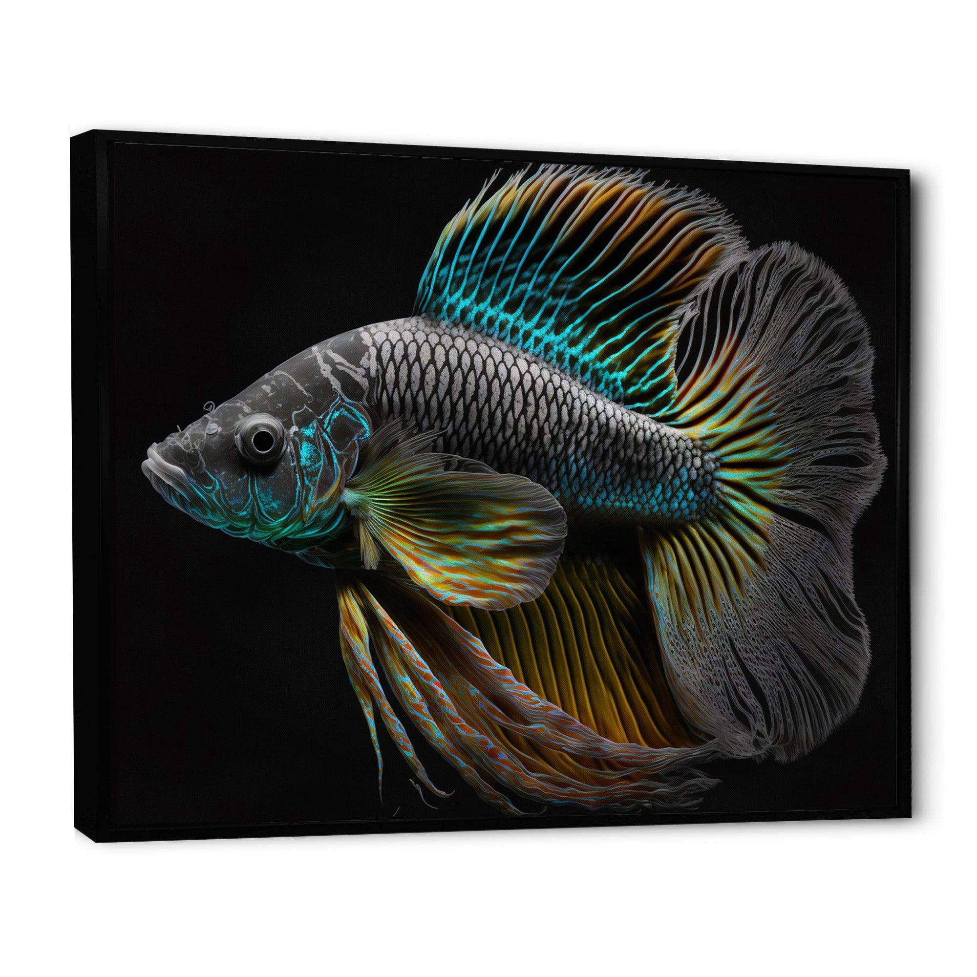 Tropical Blue Fish In Shades Of Blue And Orange VI