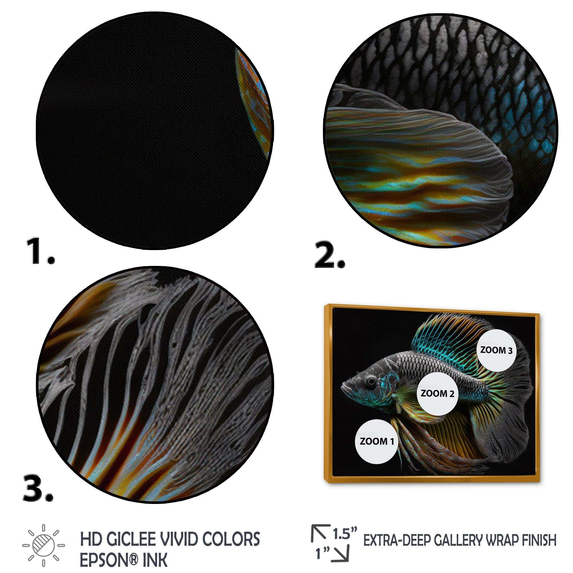 Tropical Blue Fish In Shades Of Blue And Orange VI