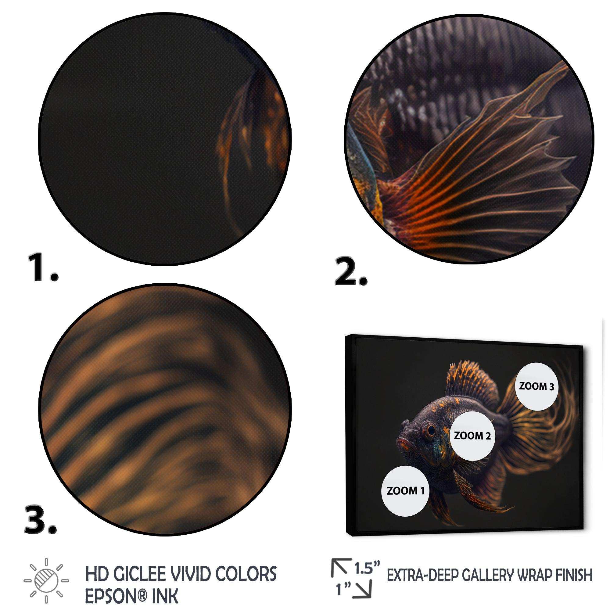 Tropical Blue Fish In Shades Of Burgundy