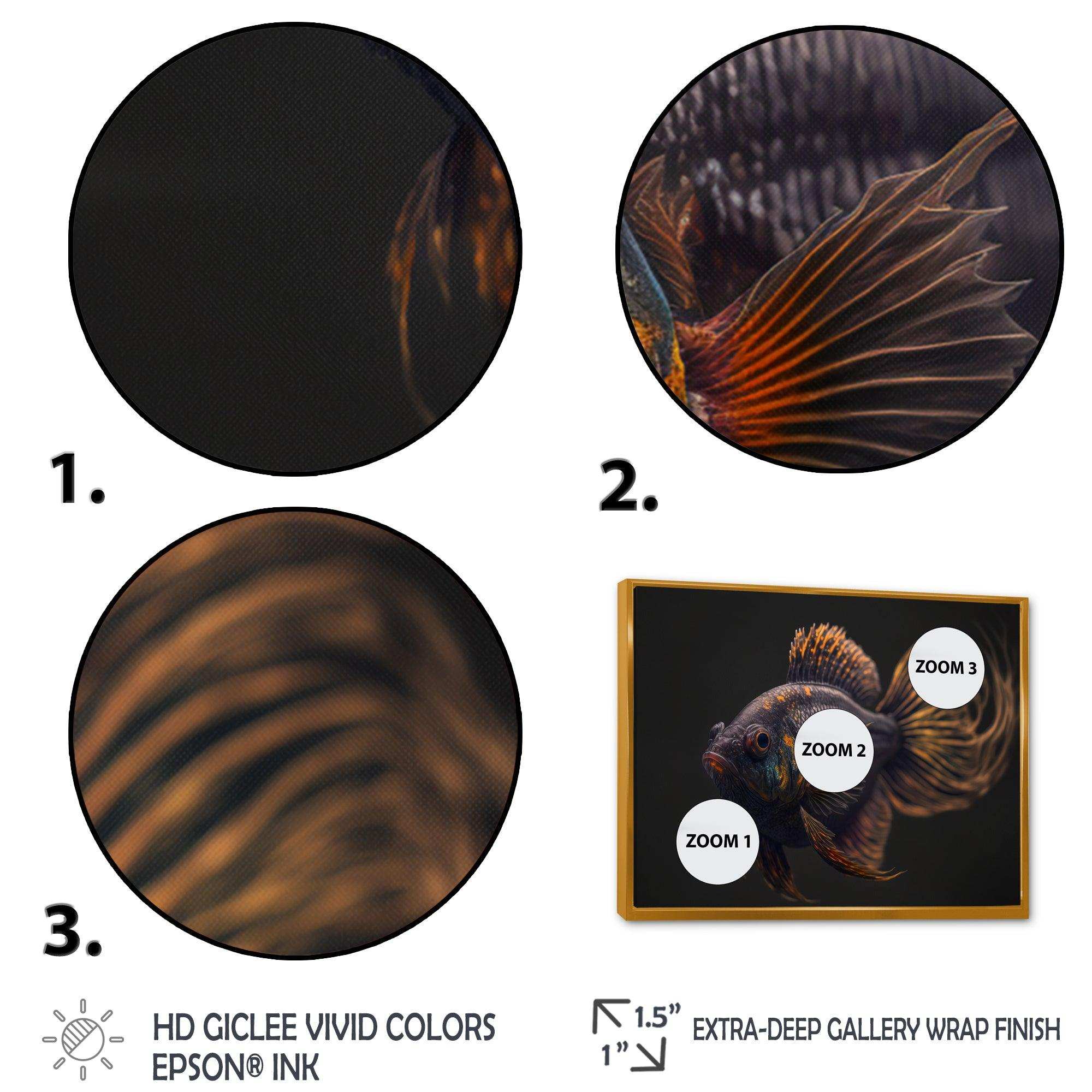 Tropical Blue Fish In Shades Of Burgundy