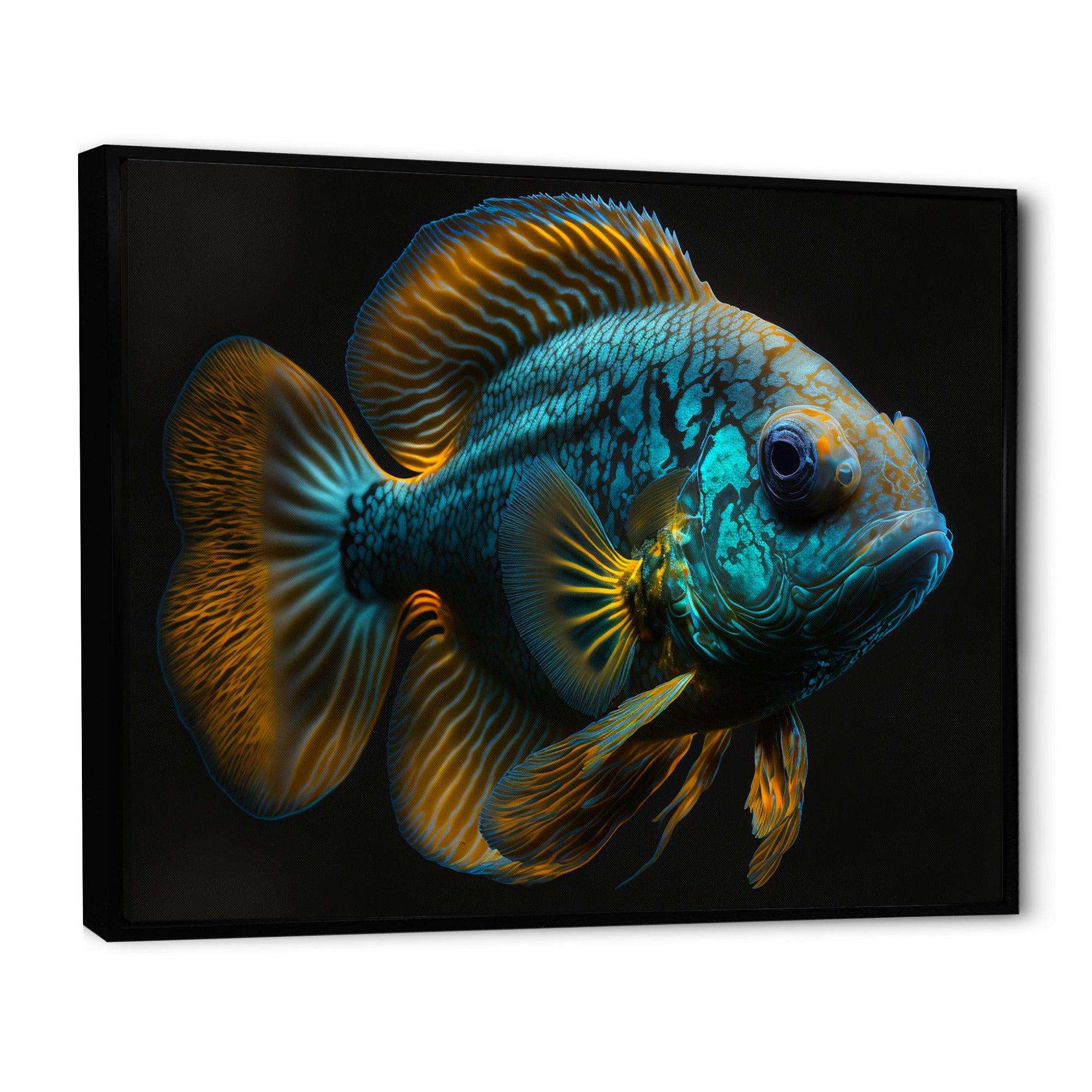 Tropical Blue Fish In Shades Of Blue And Orange I