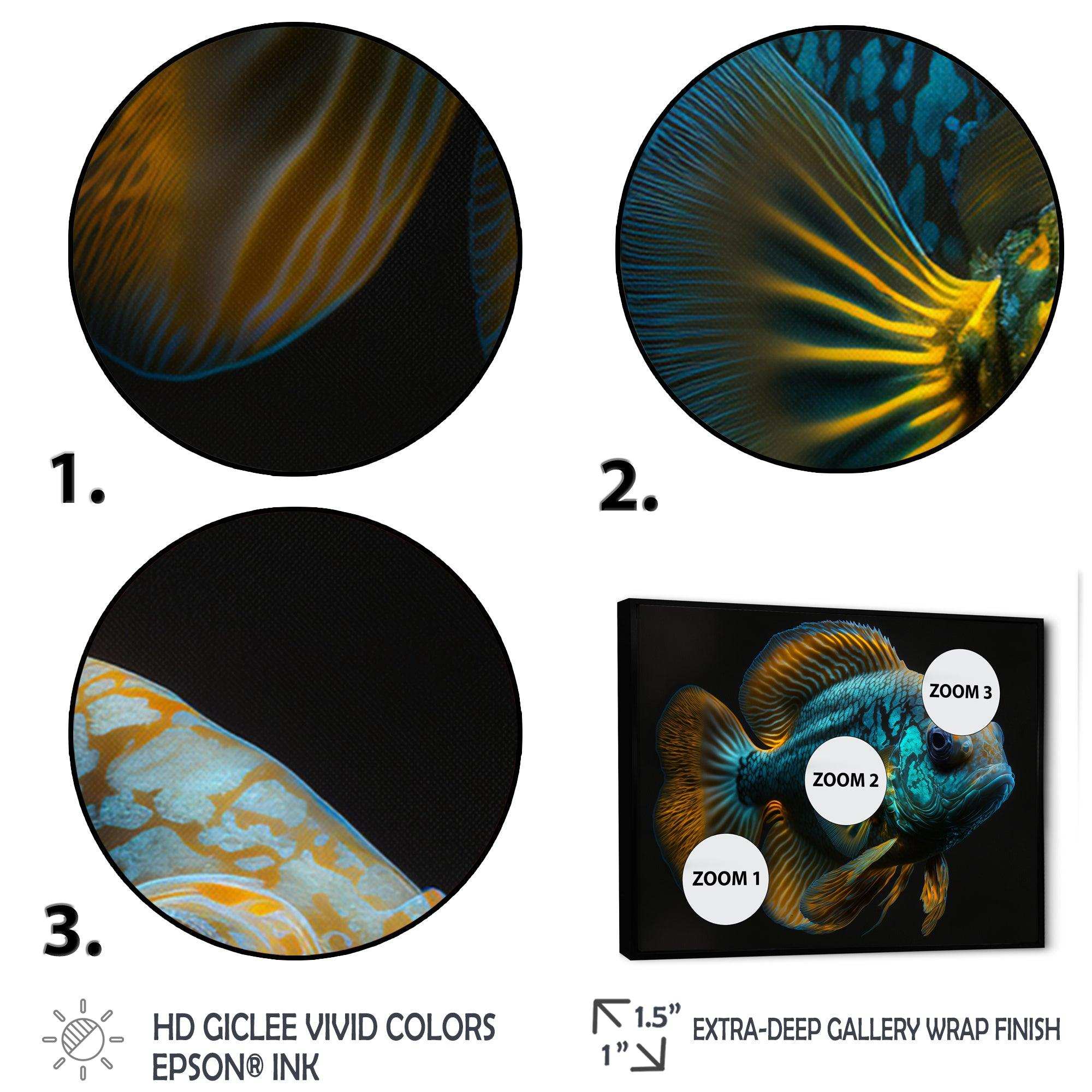 Tropical Blue Fish In Shades Of Blue And Orange I