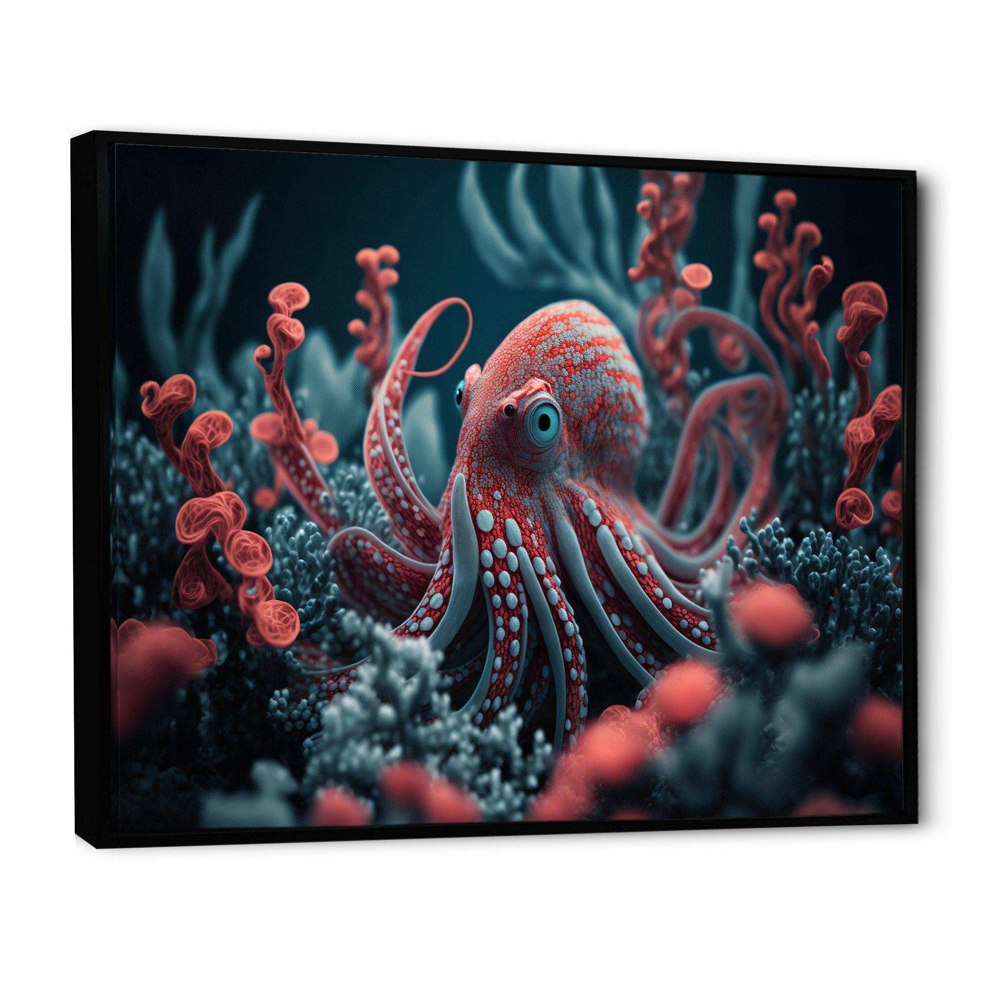 Red Octopus On The Ocean Floor I