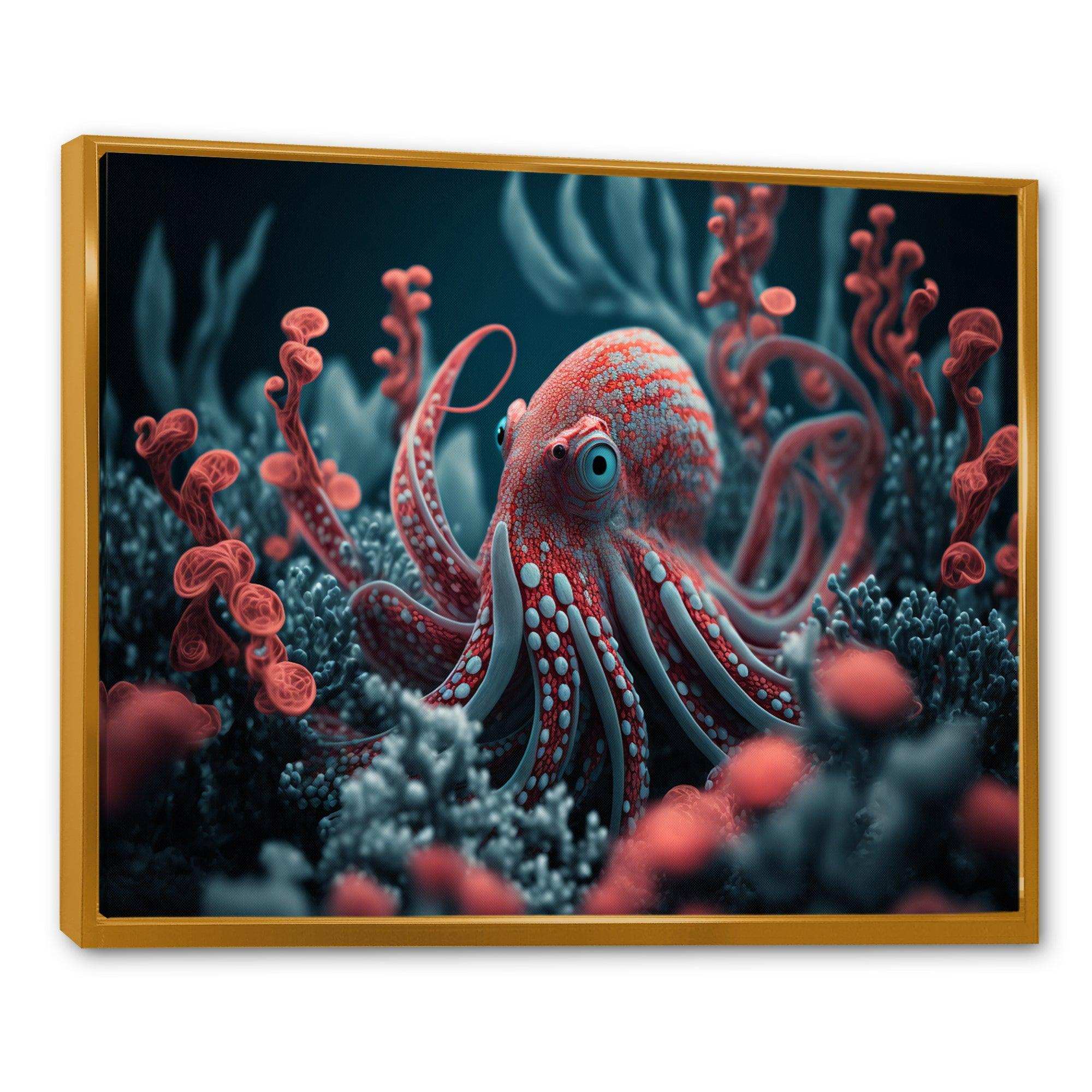 Red Octopus On The Ocean Floor I