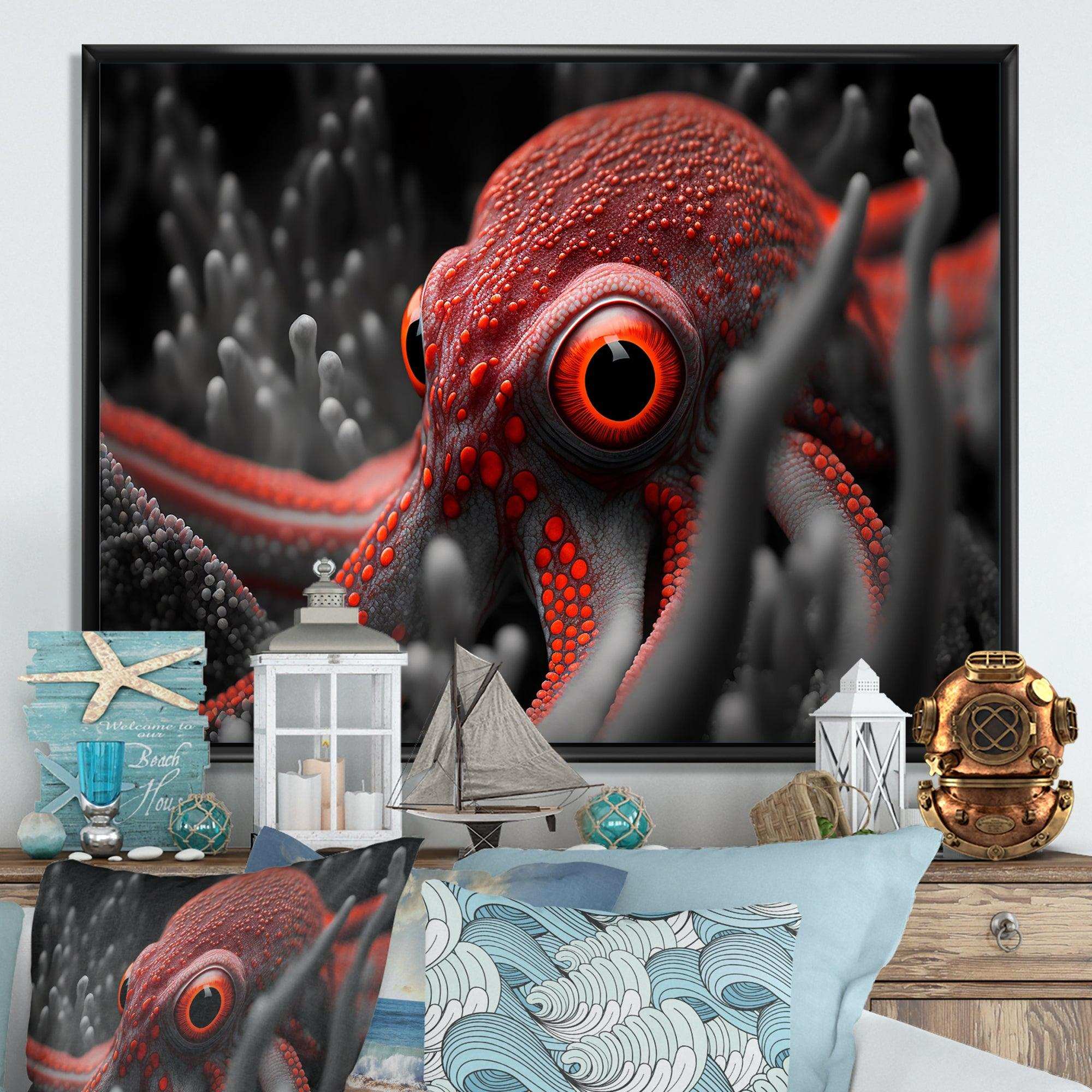 Red Octopus On The Ocean Floor III