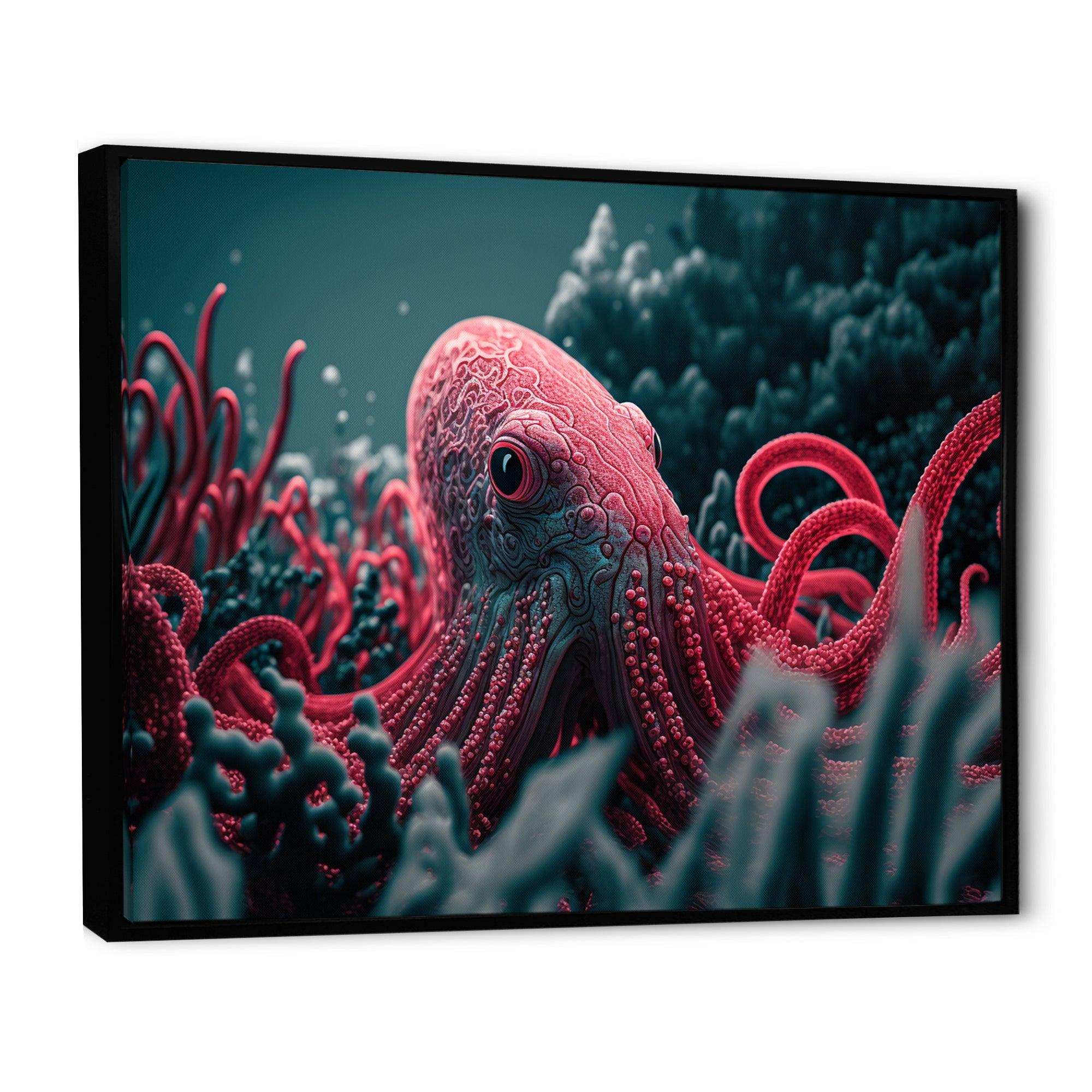 Red Octopus On The Ocean Floor V