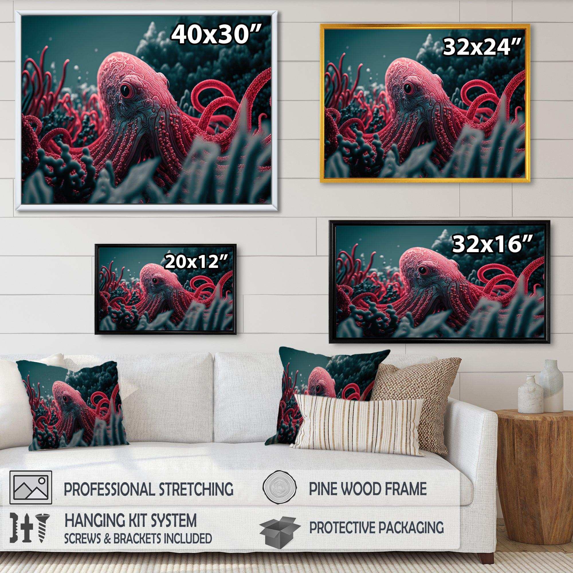 Red Octopus On The Ocean Floor V