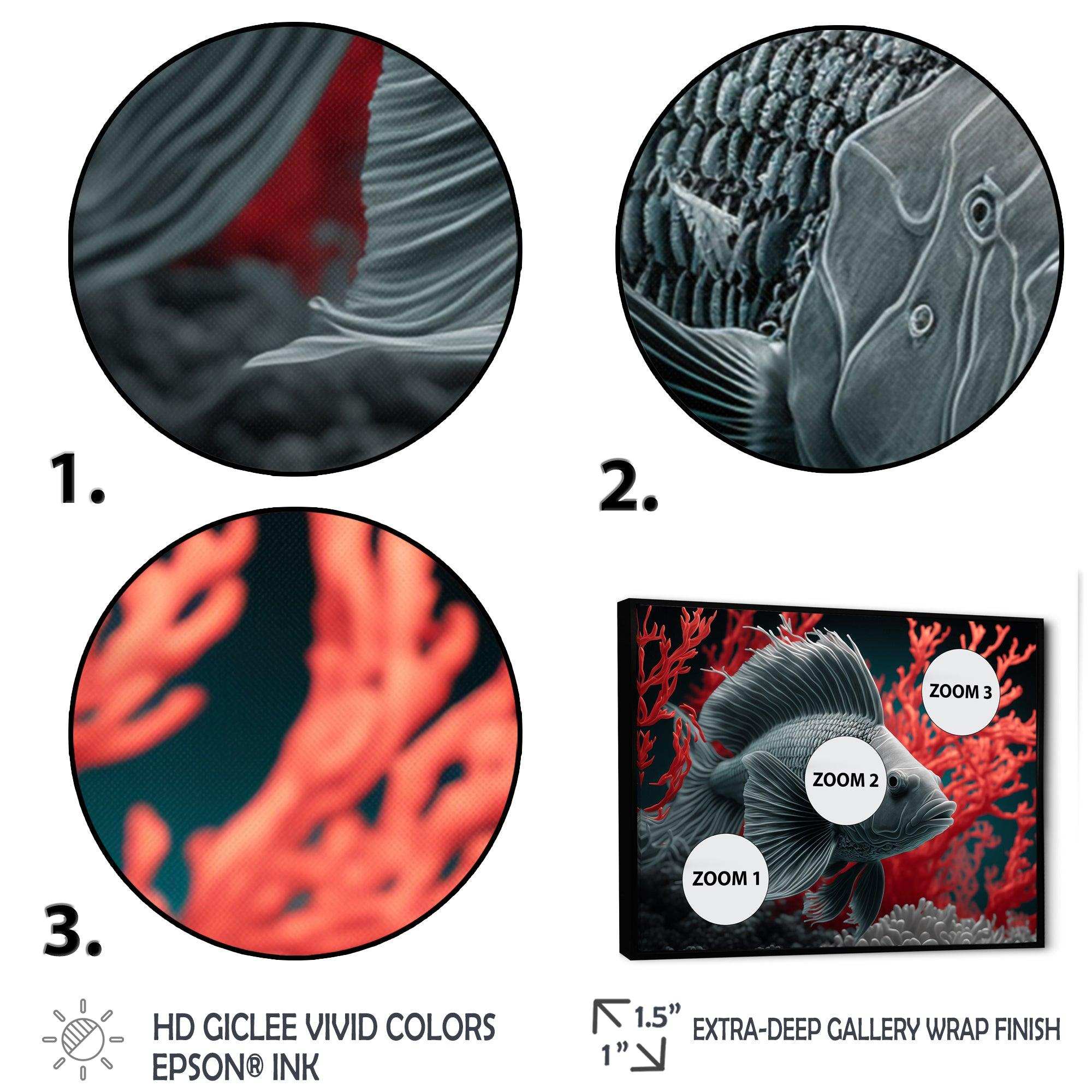 Tropical Fish  In A Red Deep Sea