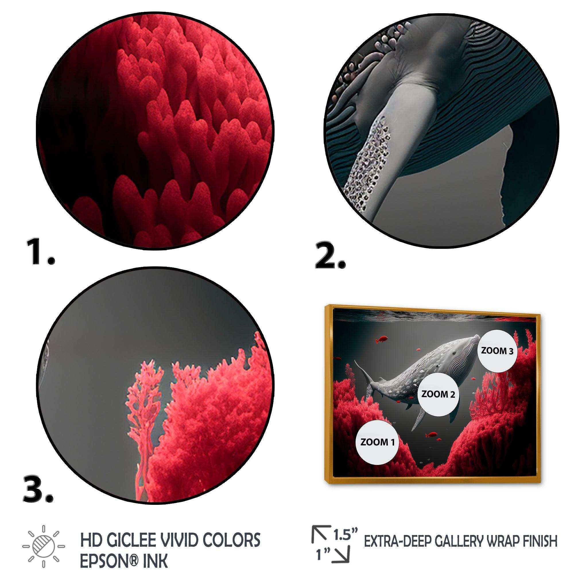 Whale In Red And Gray