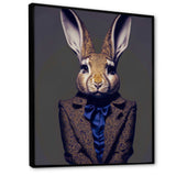 Fancy Rabbit In A Gray And Blue Suit
