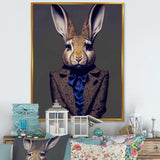 Fancy Rabbit In A Gray And Blue Suit
