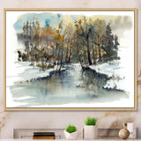 River in Woods Watercolor