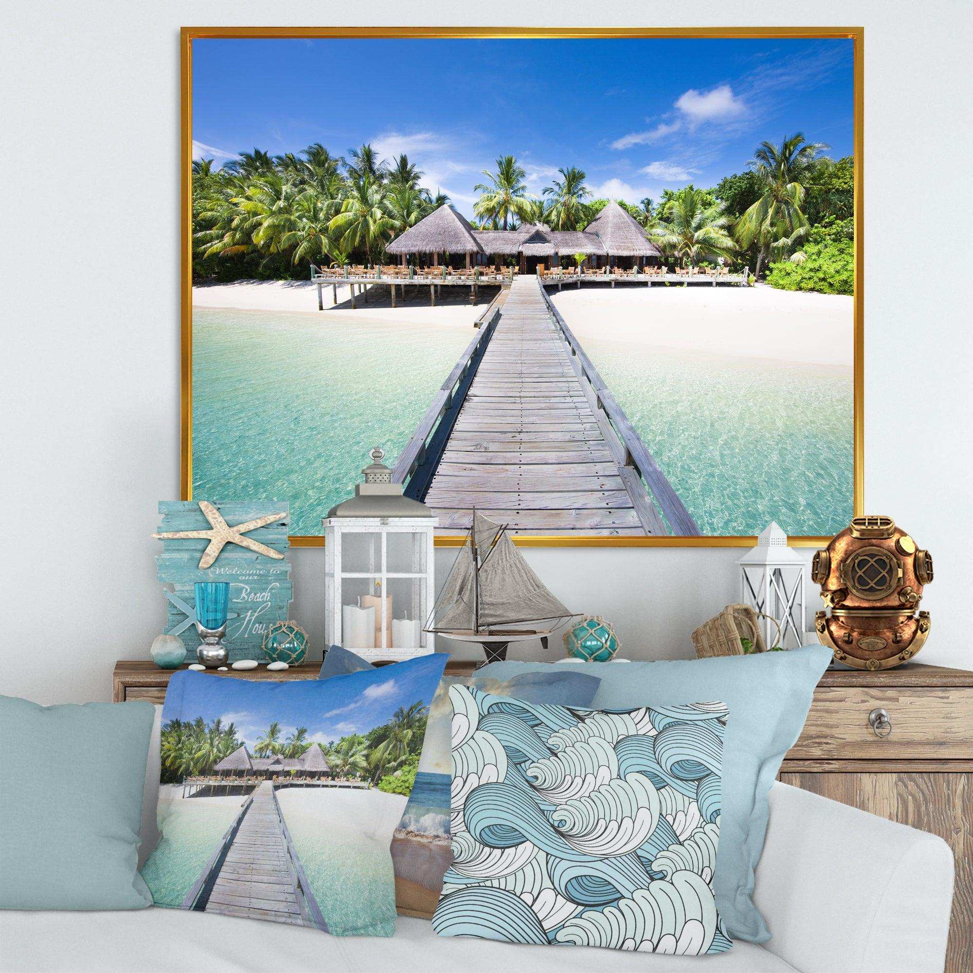 Beach with Coconut Palm Trees