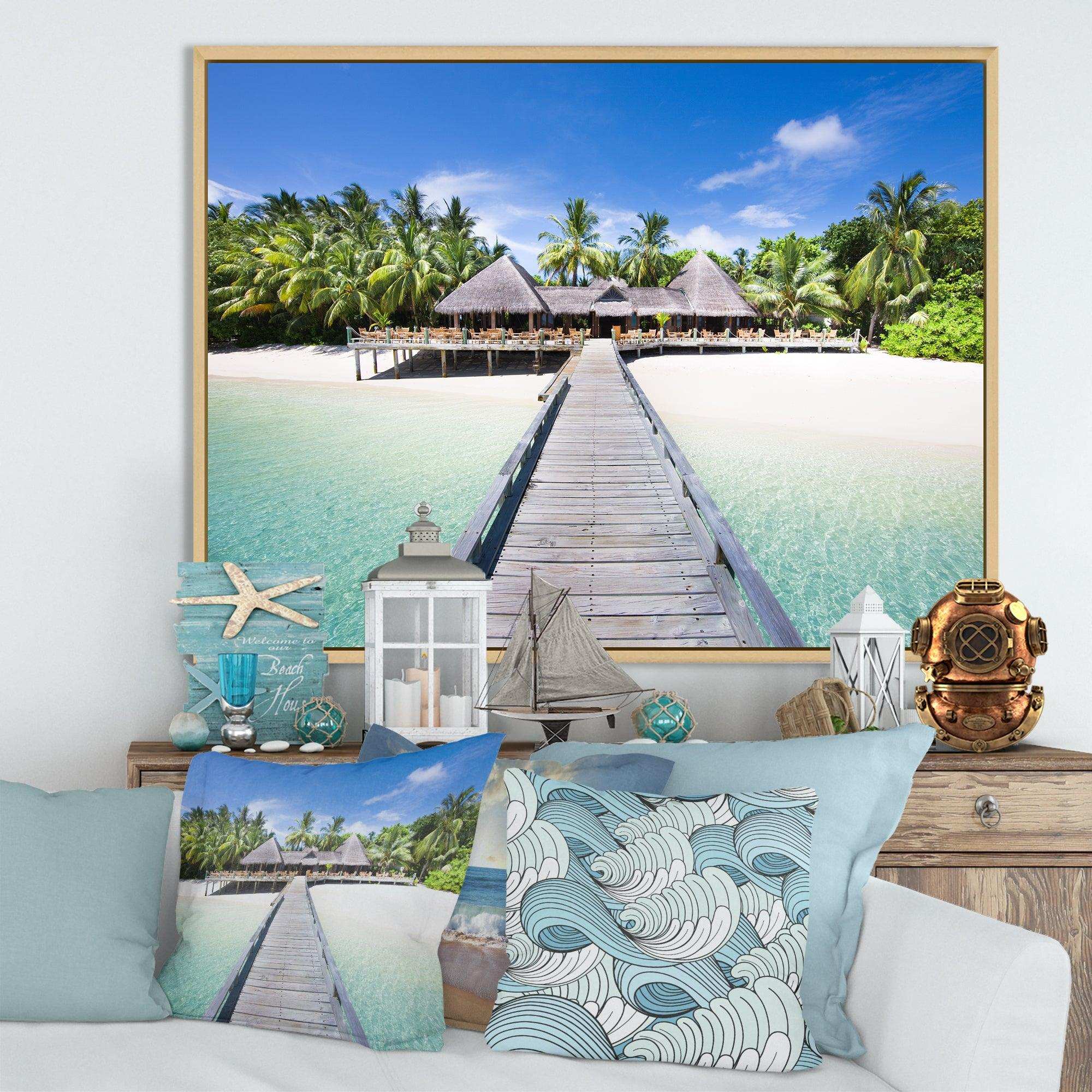 Beach with Coconut Palm Trees