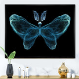 Turquoise Fractal Butterfly in Dark