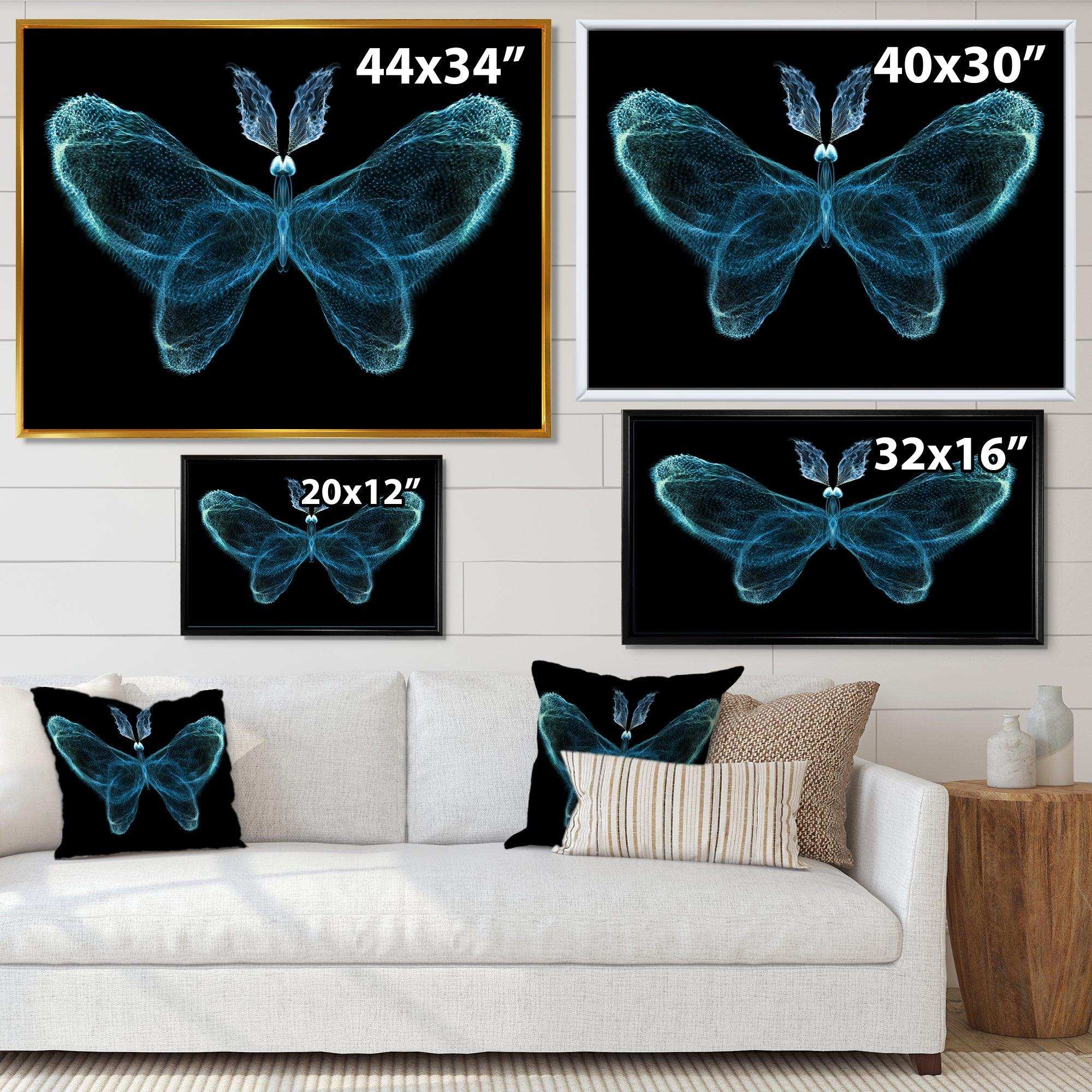 Turquoise Fractal Butterfly in Dark
