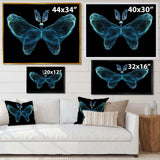 Turquoise Fractal Butterfly in Dark