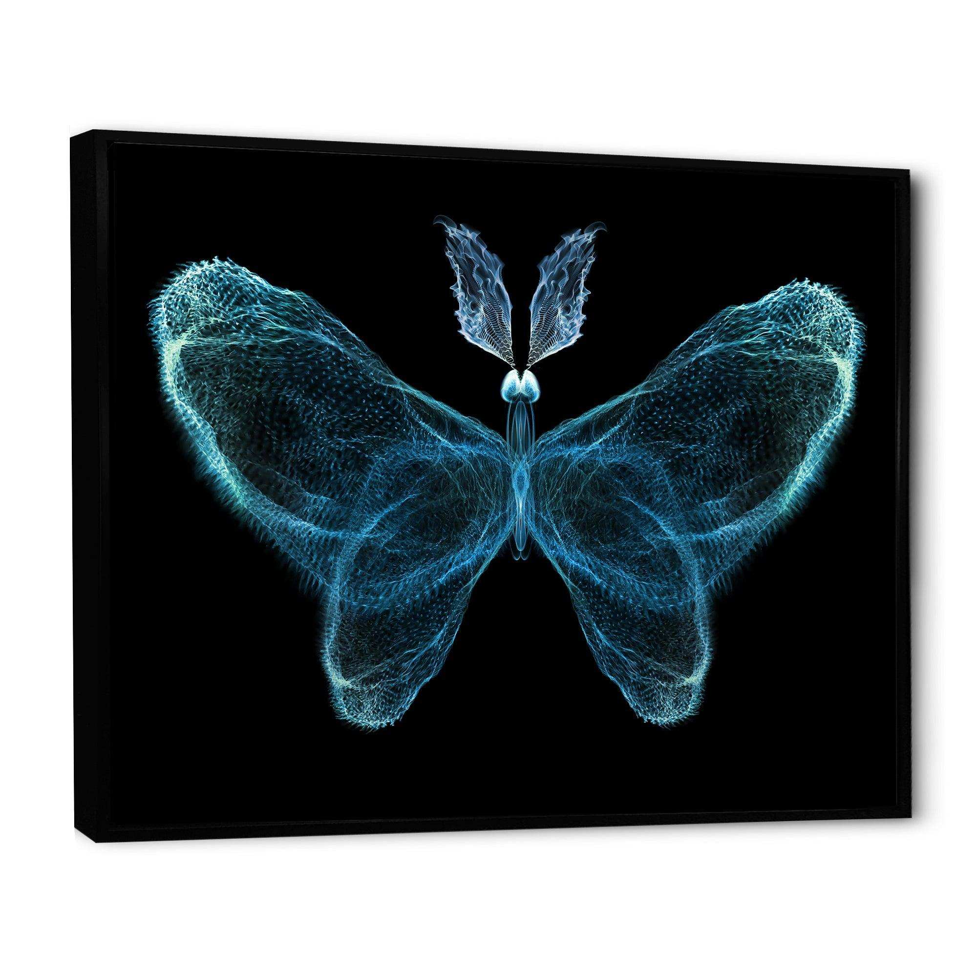 Turquoise Fractal Butterfly in Dark