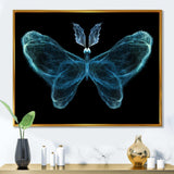Turquoise Fractal Butterfly in Dark