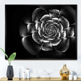 Fractal Silver Rose in Dark