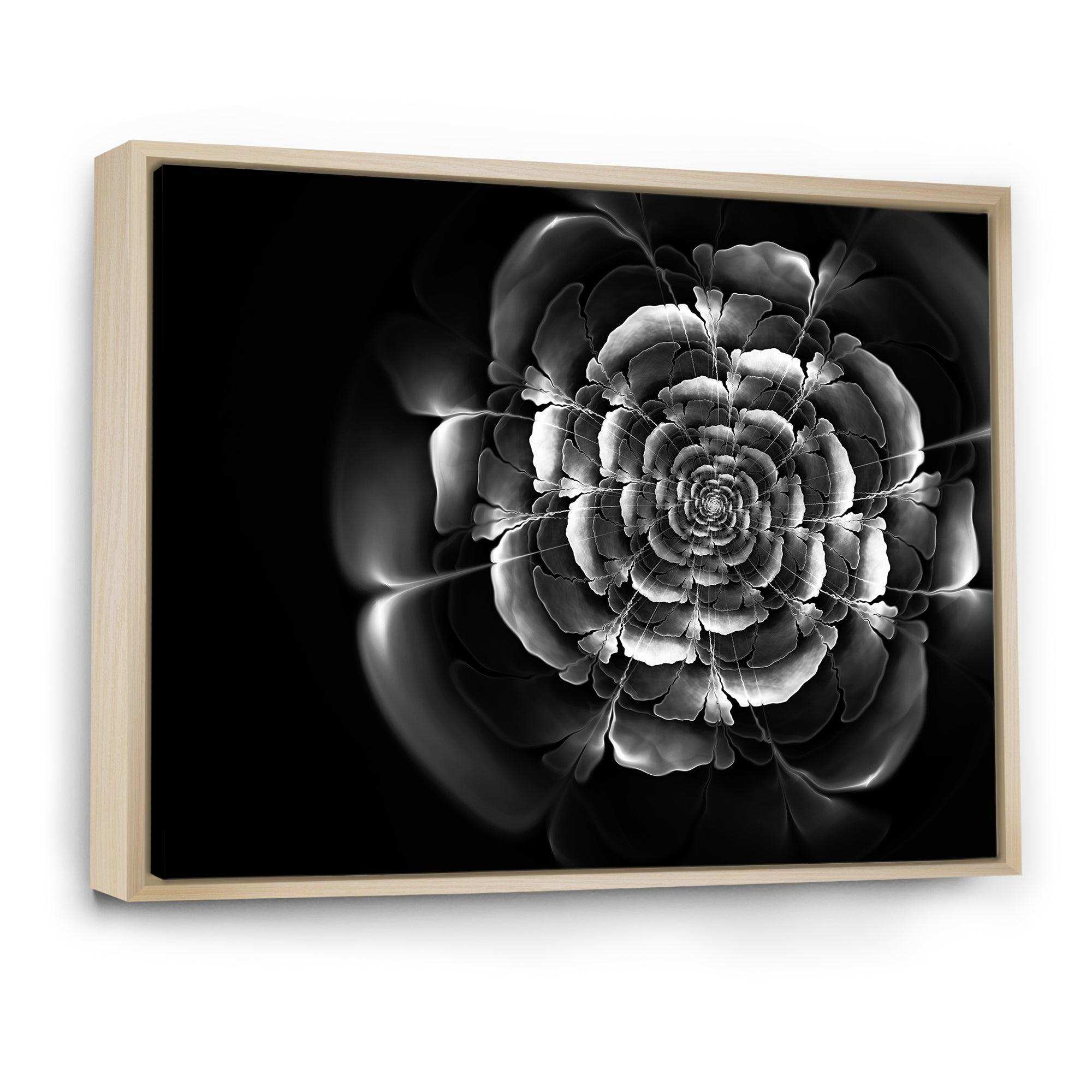 Fractal Silver Rose in Dark
