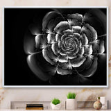 Fractal Silver Rose in Dark