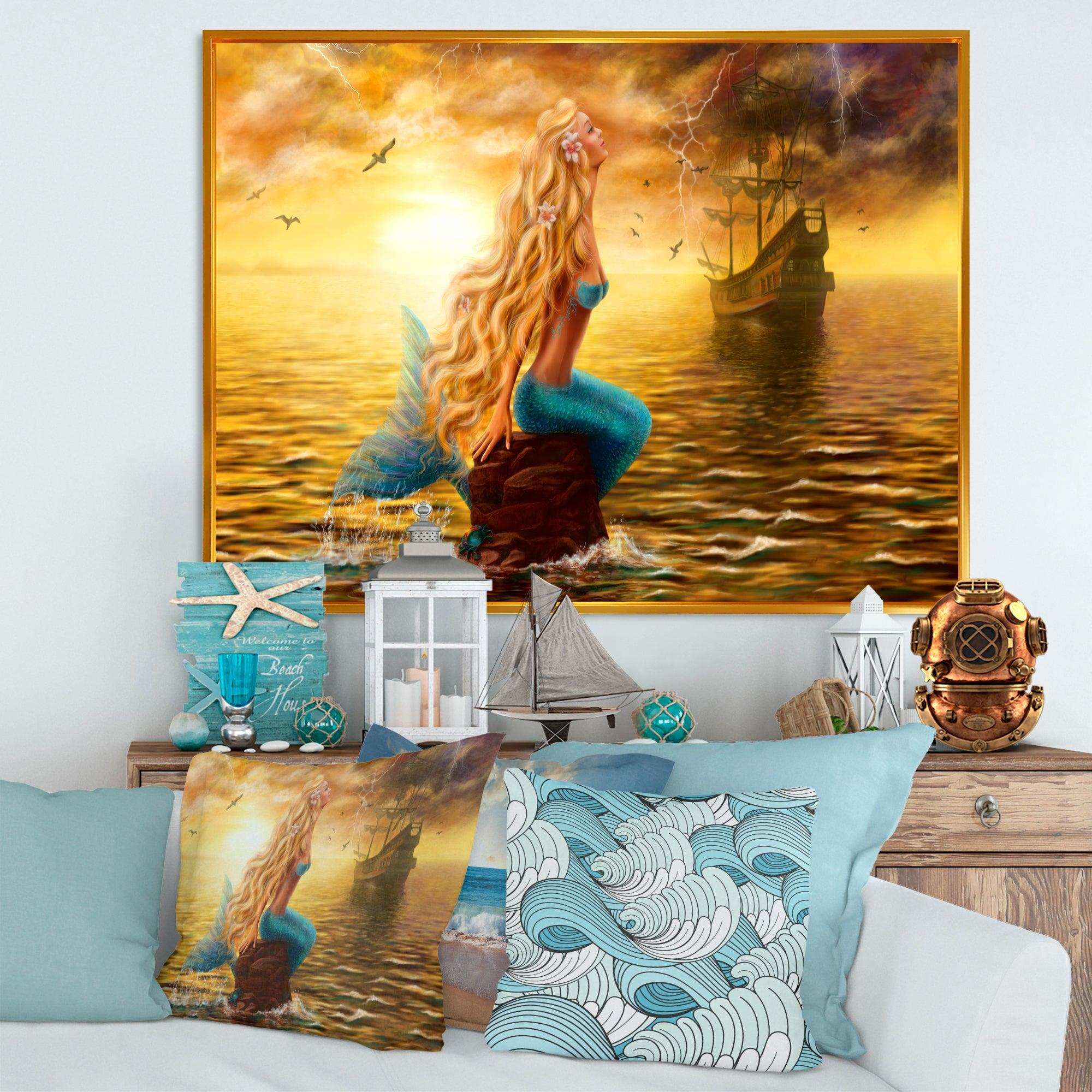 Sea Mermaid with Ghost Ship