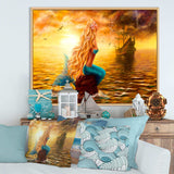 Sea Mermaid with Ghost Ship