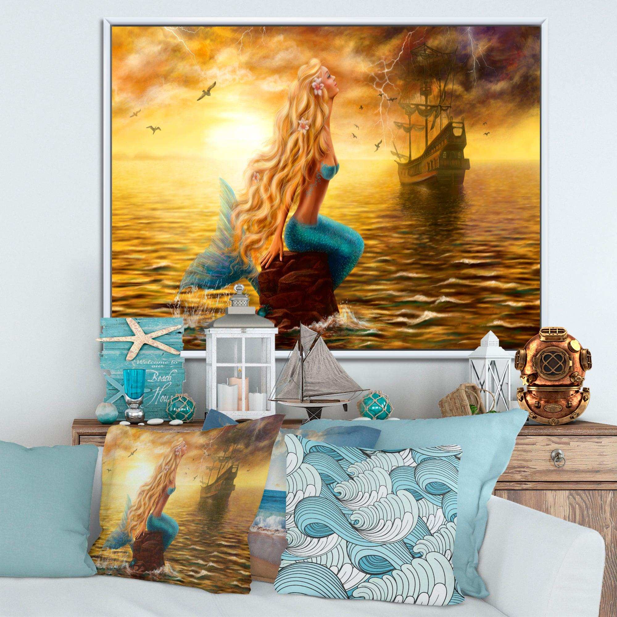 Sea Mermaid with Ghost Ship