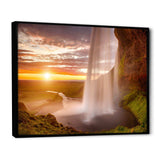 Seljalandsfoss Waterfall at Sunset
